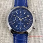 High Quality Clone Breitling Transocean Watch SS Blue Leather For Sale